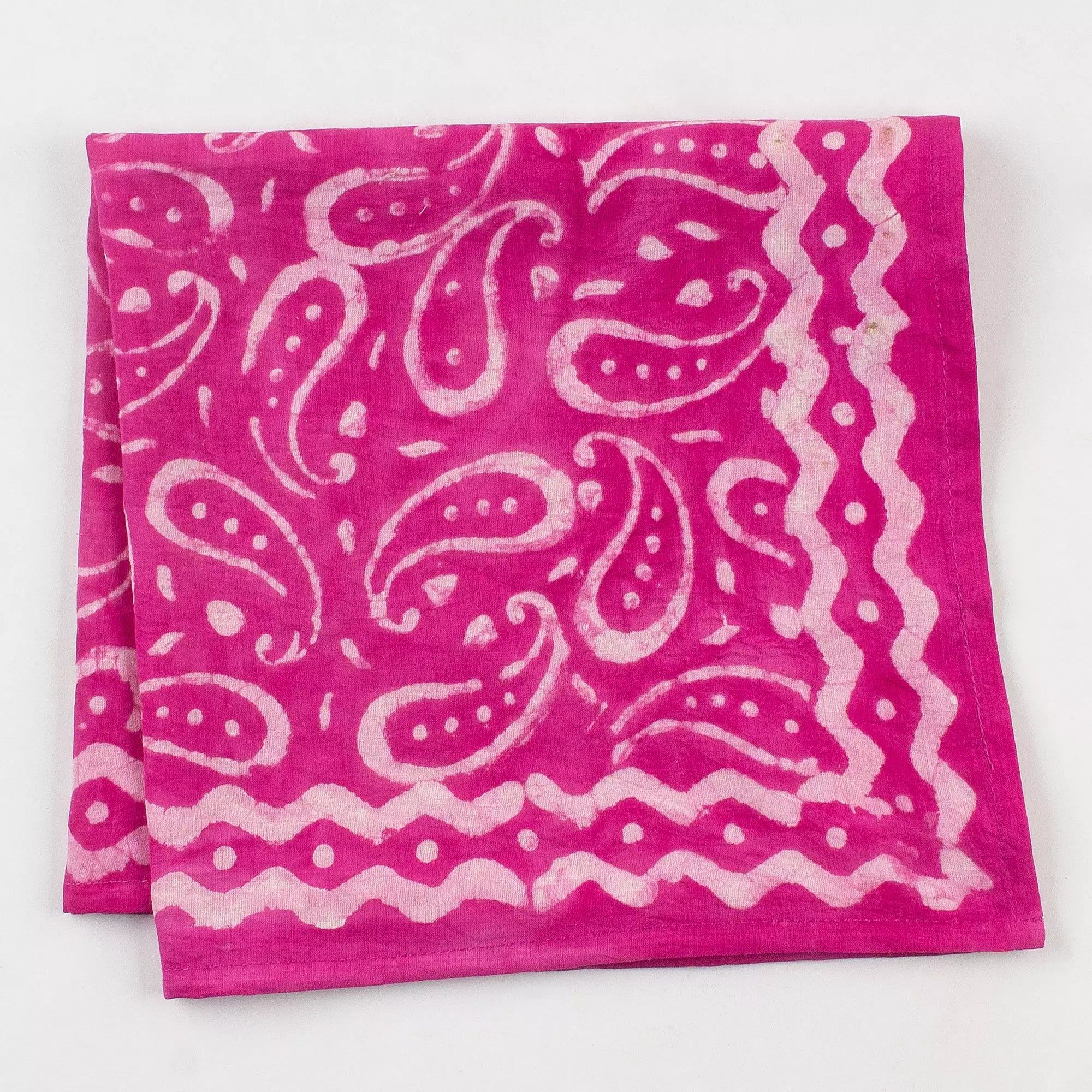 Soft Pink Hand Block Print Cotton Bandana for Women 624